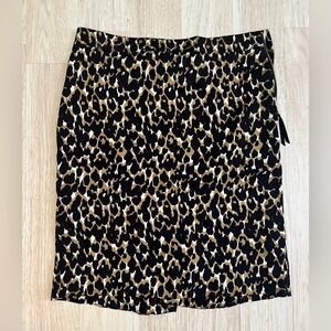 Ann Taylor Leopard Pencil Skirt in Black & Tan